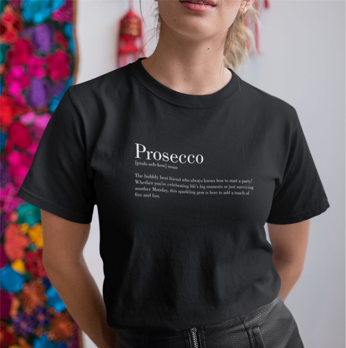Čierne UNISEX tričko „Prosecco“
