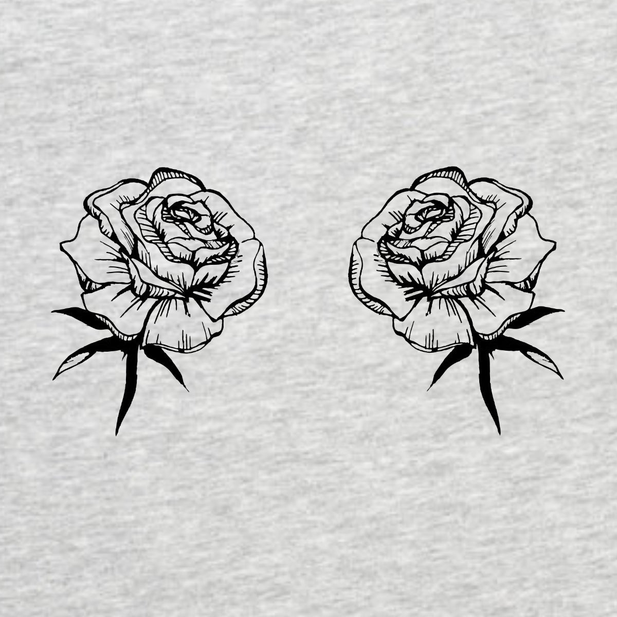 Šedé melírované tričko „Roses“
