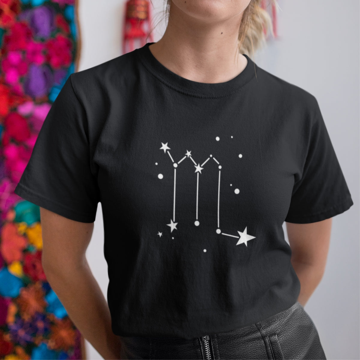 Čierne UNISEX tričko „Znamenie Škorpióna“