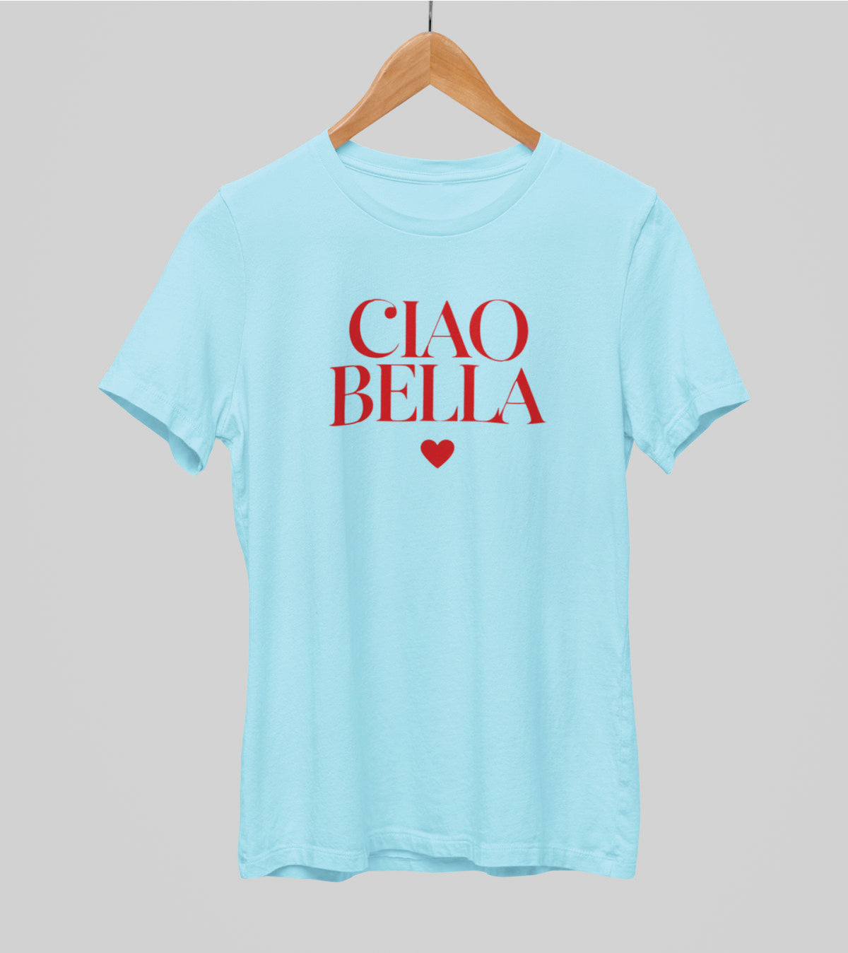 Svetlomodré UNISEX tričko „CIAO BELLA“ 225